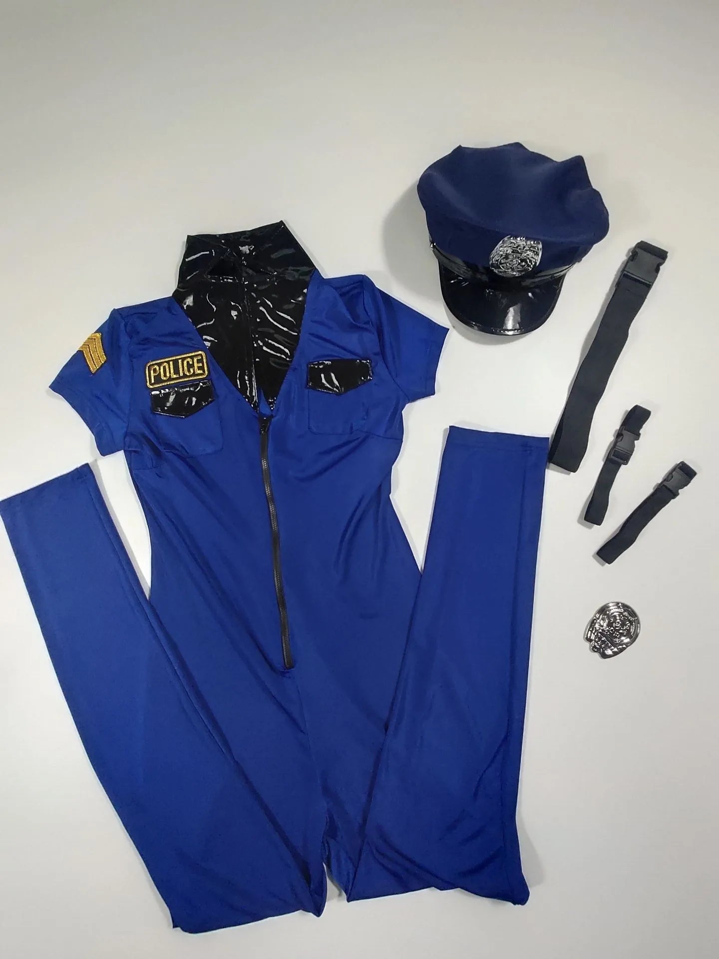 Sexy Female Cop Police Officer Costume Fancy Dress Policewoman Uniform Halloween Adult Women Police Cosplay Jumpsuit